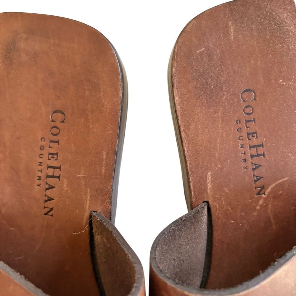 Vintage Cole Haan Country Women’s Brown Leather Toe Thong Boho Sandals 6.5B - Picture 6 of 11